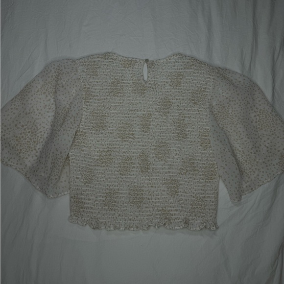 NWT Sheer White & Cream Blouse • Bohemian Style • Business Casual • Teen X-Large - Picture 2 of 7